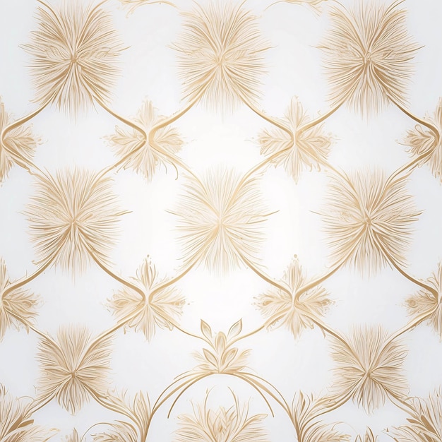 Foto lussuoso modello di fiori d'oro su sfondo bianco carta da parati botanica decorazione floreale curva