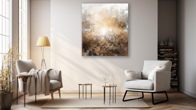 Luxurious Golden Light Abstract Painting On Gallery Wrap Canvas