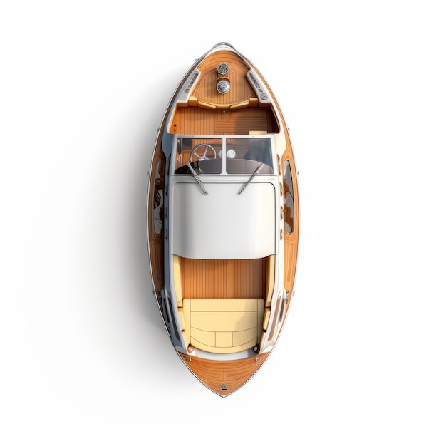 Luxurious Golden Matte Finish Speedboat With Topdown Perspective