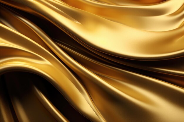 Роскошные золотые атласные драпировки на абстрактном современном фоне