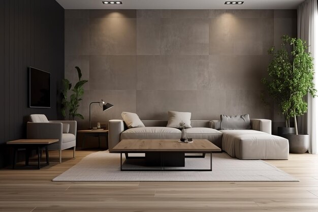 Luxurious interior design living room modern living room modern interior living room generative ai