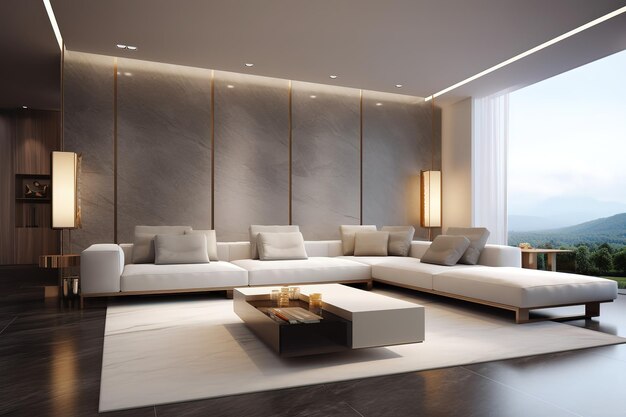 Luxurious interior design living room modern living room Modern interior living room Generative AI