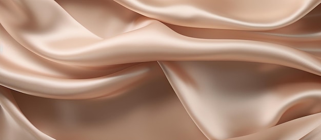 Luxurious light brown beige colored satin silk fabric texture is artfully arranged to create an