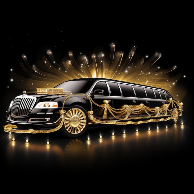 Luxurious Limousine Under Spotlight