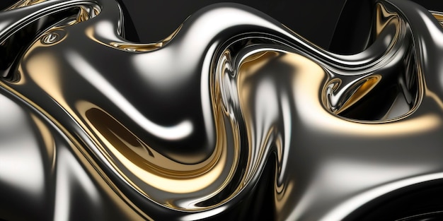 Luxurious Liquid Chromed Metal Surface with a Glam Metal Texture