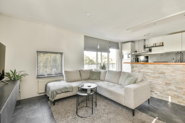 Luxurious living room in gray tones