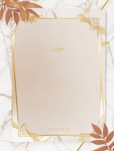 Photo luxurious marble background for an elegant invitation card frame design gold flower frame pastel