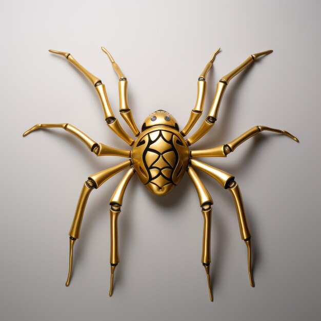 Luxurious Metallic Spider Wall Hanging In The Style Of Dan Witz