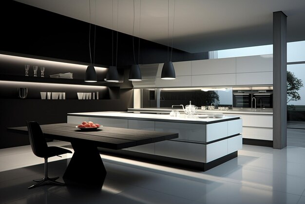 Luxurious minimalist kitchen