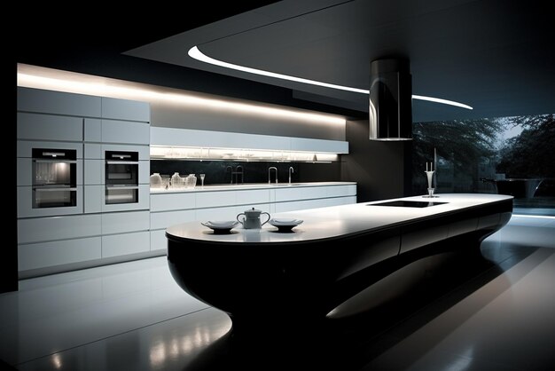 Luxurious minimalist kitchen