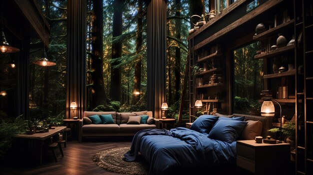 Photo luxurious modern bedroom