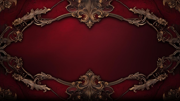 Luxurious ornamental frame on a red background