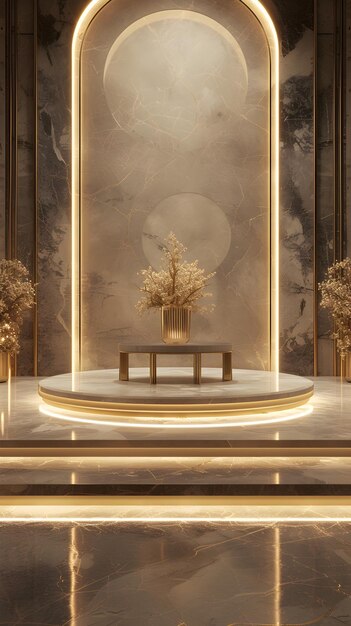 Foto luxurious palace platform aureate centerpiece display (platforma di palazzo di lusso)