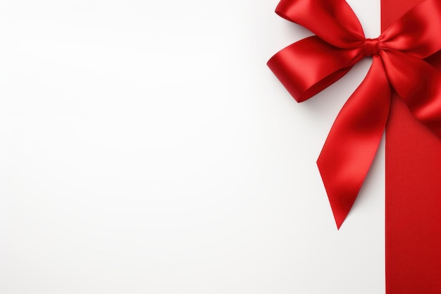 Luxurious Red ribbon mockup gift Generate Ai