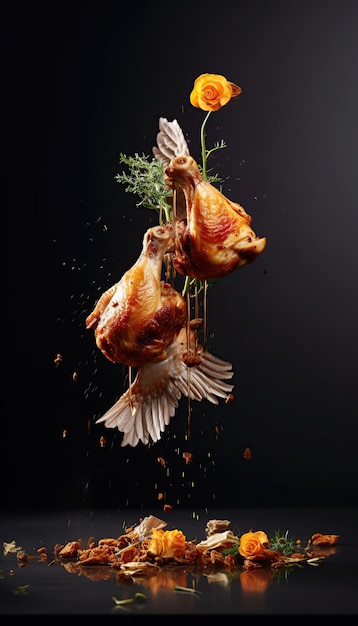 Роскошная и изысканная еда Здоровая авангардная кухня Минималистичная пищевая скульптура из мяса
