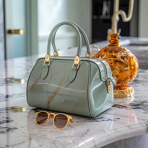 Photo luxurious and sophisticated of the woman handbag