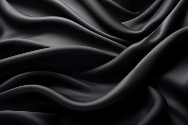 Luxurious Swirls Of Black Satin ai generated