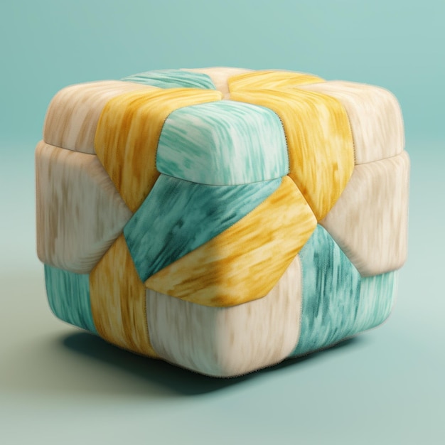 Luxurious Textile Cube A 3d Artwork Inspired By Ottoman Art And Shibori
