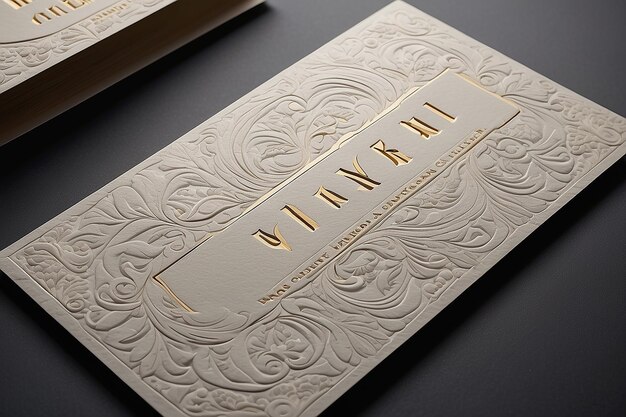 Photo luxurious texture embossed texture detailing business card