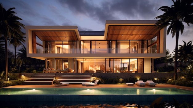 A luxurious villa in a modern style