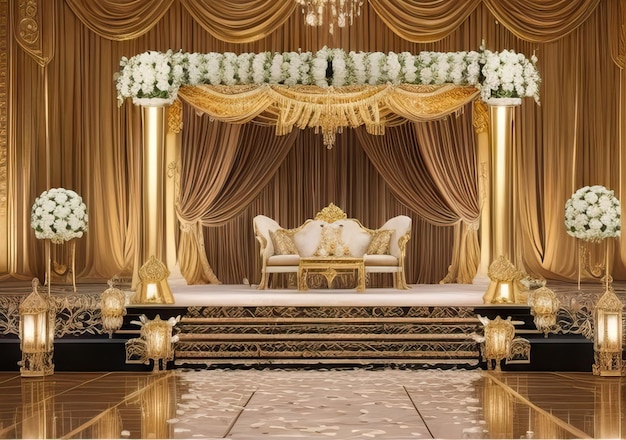 Luxurious wedding backdrop photo