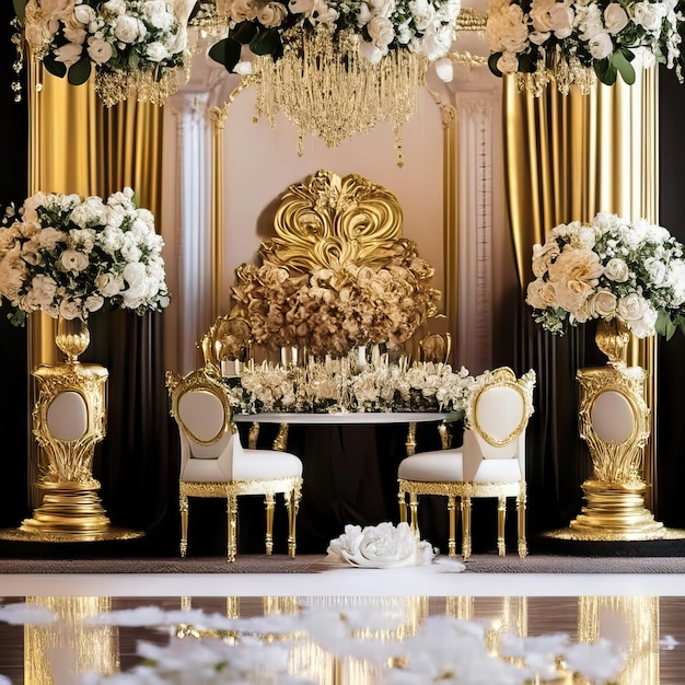 Luxurious wedding backdrop photo