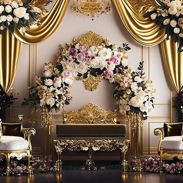 Luxurious wedding backdrop photo