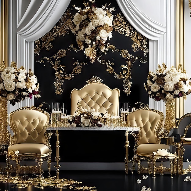 Luxurious wedding backdrop photo