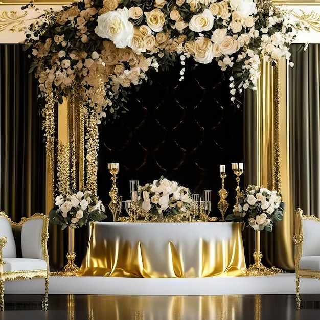 Luxurious wedding backdrop photo