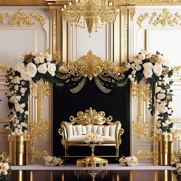 Luxurious wedding backdrop photo