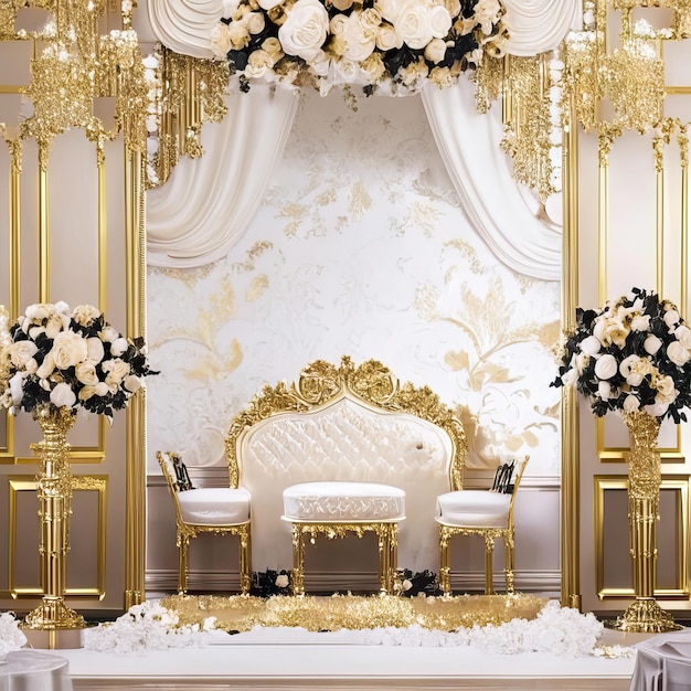 Luxurious wedding backdrop photo