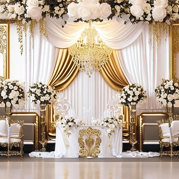 Luxurious wedding backdrop photo