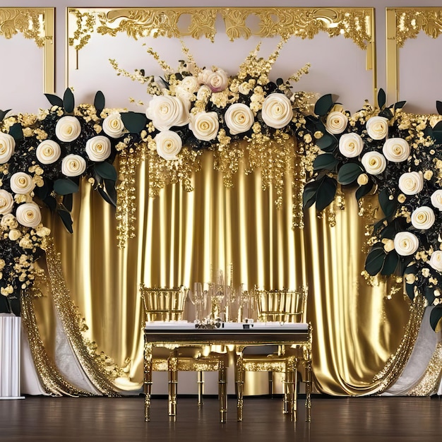 Luxurious wedding backdrop photo