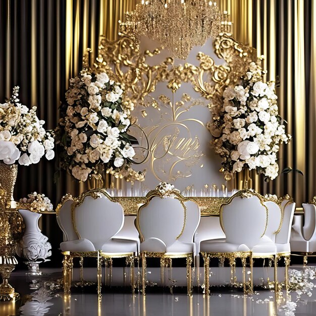 Luxurious wedding backdrop photo