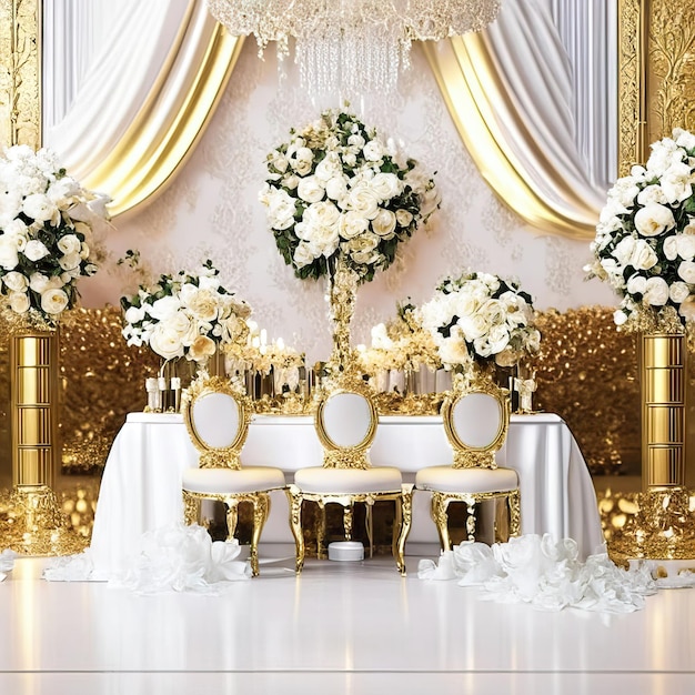 Luxurious wedding backdrop photo