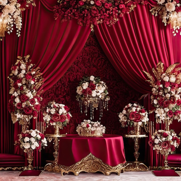 Luxurious wedding backdrop photo