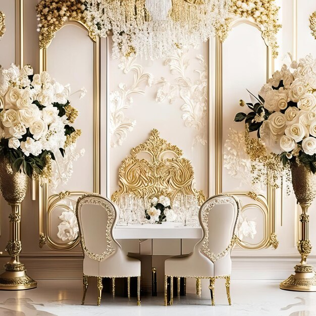 Luxurious wedding backdrop photo