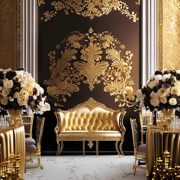 Luxurious wedding backdrop photo