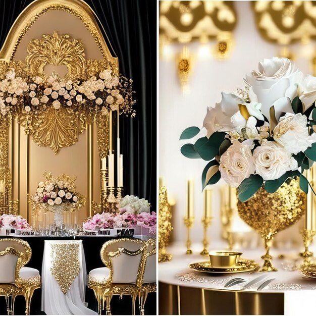 Luxurious wedding backdrop photo