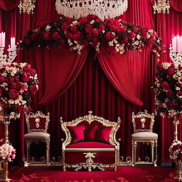 Luxurious wedding backdrop photo