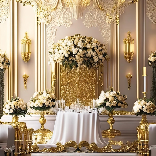 Luxurious wedding backdrop photo