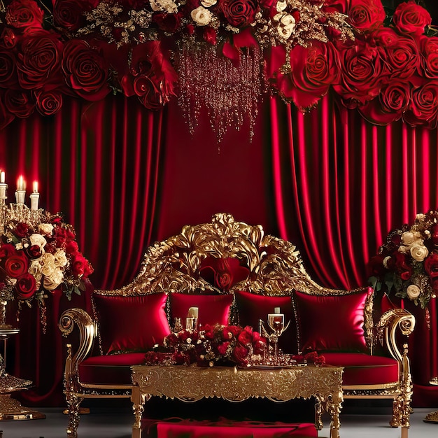 Luxurious wedding backdrop photo