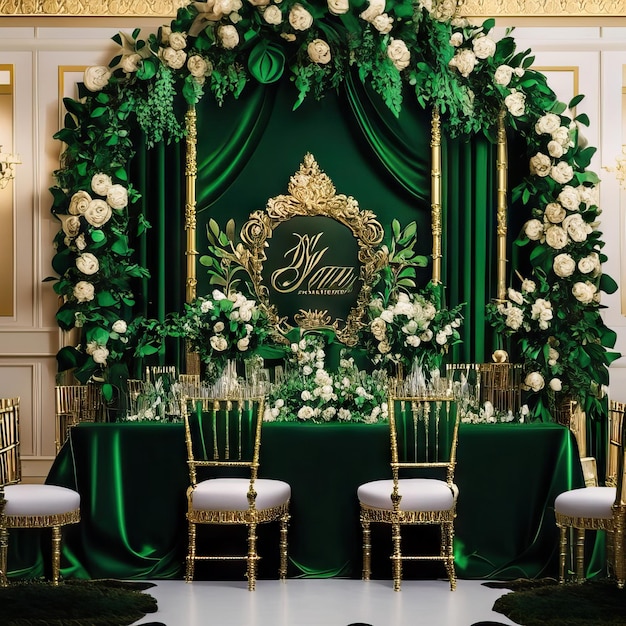 Luxurious wedding backdrop photo