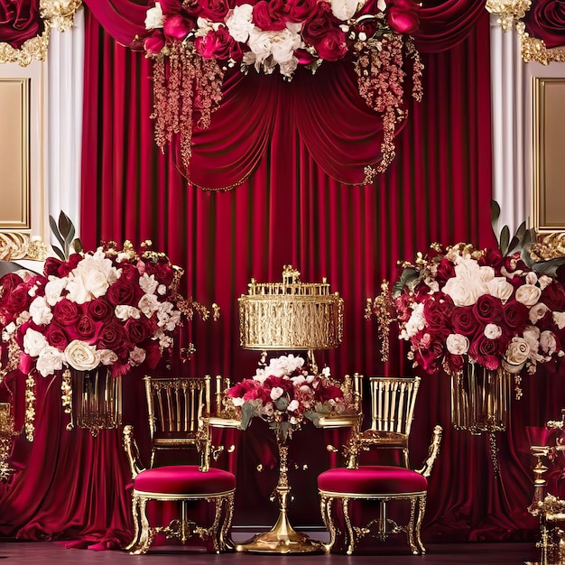 Luxurious wedding backdrop photo