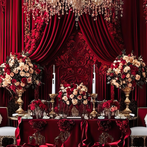 Luxurious wedding backdrop photo