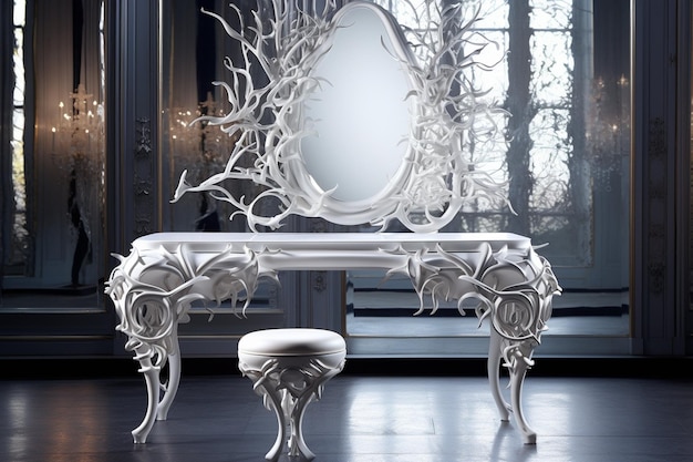 Photo luxurious white dressing table