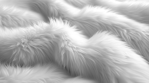 Luxurious White Fur Texture Background