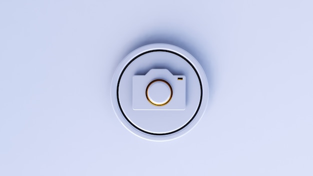 luxury 3d camera icon with white background