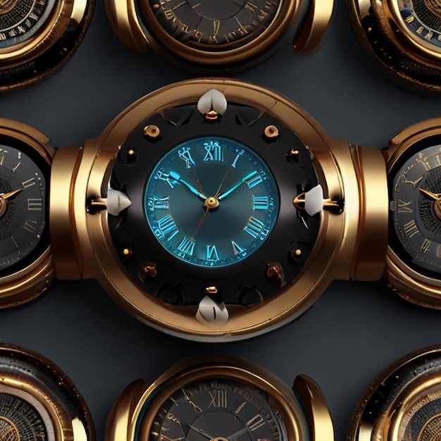 Photo luxury 3d clock design with amazing backgrouod