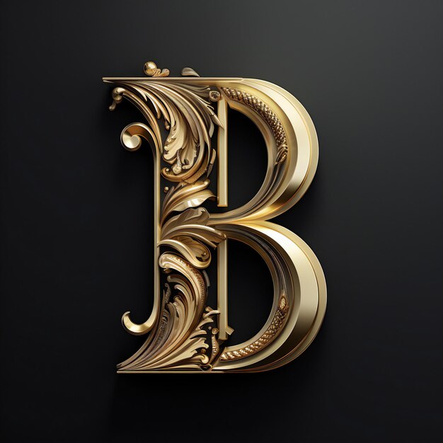 Photo luxury 3d letter logo of letter b